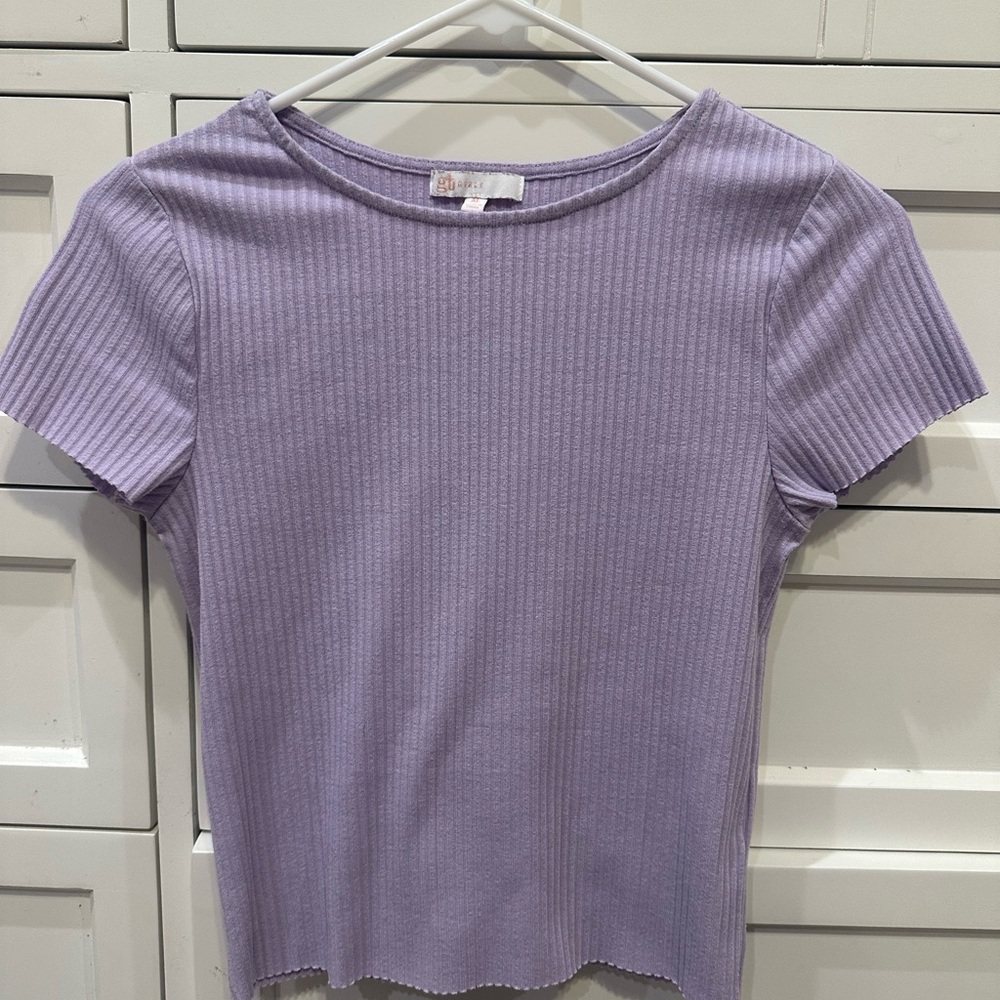 Girls GB ribbed purple top, girls XL